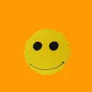 Смайлик - Желтая подушка круглая интерьерная декоративная