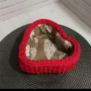 Вязаная корзина Сердце низкая