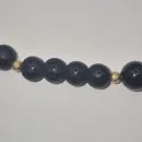 Чокер и серьги из матового чёрного агата