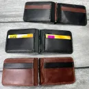 Кожаный зажим для купюр из кожи с отделением для карт.