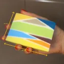 Мыло твердое ручной работы "Вишневая геометрия" сувенирное/подарочное