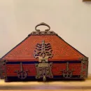 Расписная Старинная  восточная шкатулка сундук