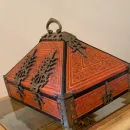 Расписная Старинная  восточная шкатулка сундук