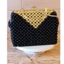 Сумочки из жемчужных бусин 10 мм черного и серого цвета