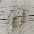 Серьги ассиметричные с кальцитом и пренитом