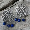 Серьги-арабески с синим ляписом
