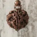 Серьги с рудракшей и унакитом