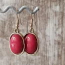 Серьги в ретро стиле красные