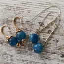 Серьги с голубым апатитом