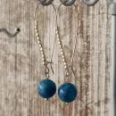 Серьги с голубым апатитом