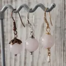 Серьги с розовым кварцем