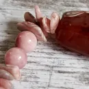Браслет из кварца с агатом и родохрозитом