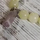 Браслет из пренита с аметистом