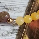 Браслет из кальцита с турмалином и кораллом