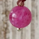 Серьги с розовым халцедоном и турмалином