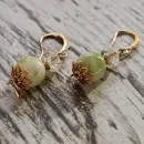 Серьги с жадеитом и хрусталем кракле