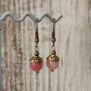 Серьги с розовым апатитом