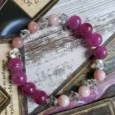 Браслет из халцедона, гелиолита и хрусталя