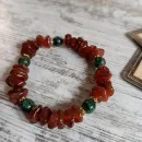 Браслет из сердолика с цоизитом