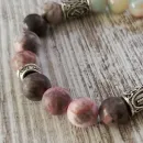 Браслет из нефрита и яшмы с рунами