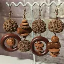 Серьги бохо с рудракшей