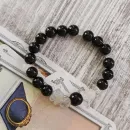 Браслет из черного оникса с кварцем