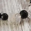 Браслет из черного оникса с кварцем