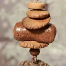 Серьги бохо с рудракшей