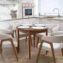 Круглый, раздвижной стол. Дубовый шпон, массив ясеня