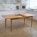 Прямоугольный, раздвижной стол. Дубовый шпон, массив ясеня