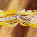 Картина маслом желтая абстракция на холсте