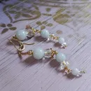 Серьги с аквамарином и хрусталем