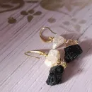 Серьги с турмалином и кварцем