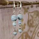 Серьги с голубым агатом