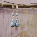 Серьги с голубым агатом