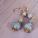 Серьги с голубым агатом