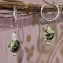 Серьги конго с серпентинитом