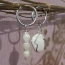 Серьги конго с кварцем и перламутром