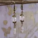 Серьги с кварцем и фосфосидеритом