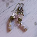 Серьги с кварцем и фосфосидеритом