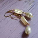 Серьги с натуральным перламутром и жемчугом