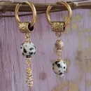 Серьги конго с яшмой и майфанитом