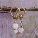 Серьги конго с розовым кварцем