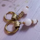 Серьги конго с розовым кварцем