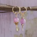 Серьги с розовым апатитом
