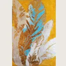 Перья в золотом картина акрилом