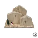 Декоративные деревянные домики на подставке, неокрашенные