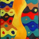 Картина абстракция волны маслом на холсте