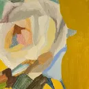 Картина розы на желтом фоне маслом