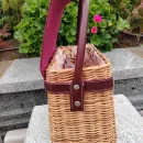 Сумочка из бумажной лозы и кожи